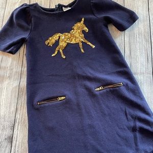 Navy Sequin Horse Dress 🐴